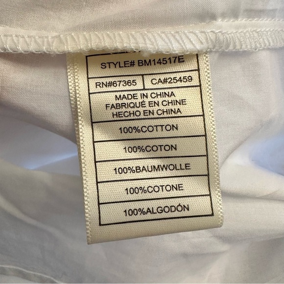 BB Dakota Poplin Button Down Puff Sleeved Shirt White Womens Size Medium - Picture 4 of 6